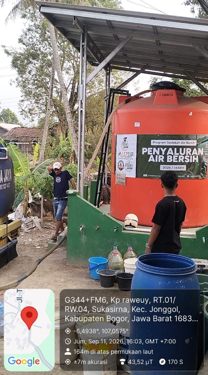 11 Sept - 1 Tangki Air ±8.300 Liter. Kp. Raweuy. Desa Sukasirna