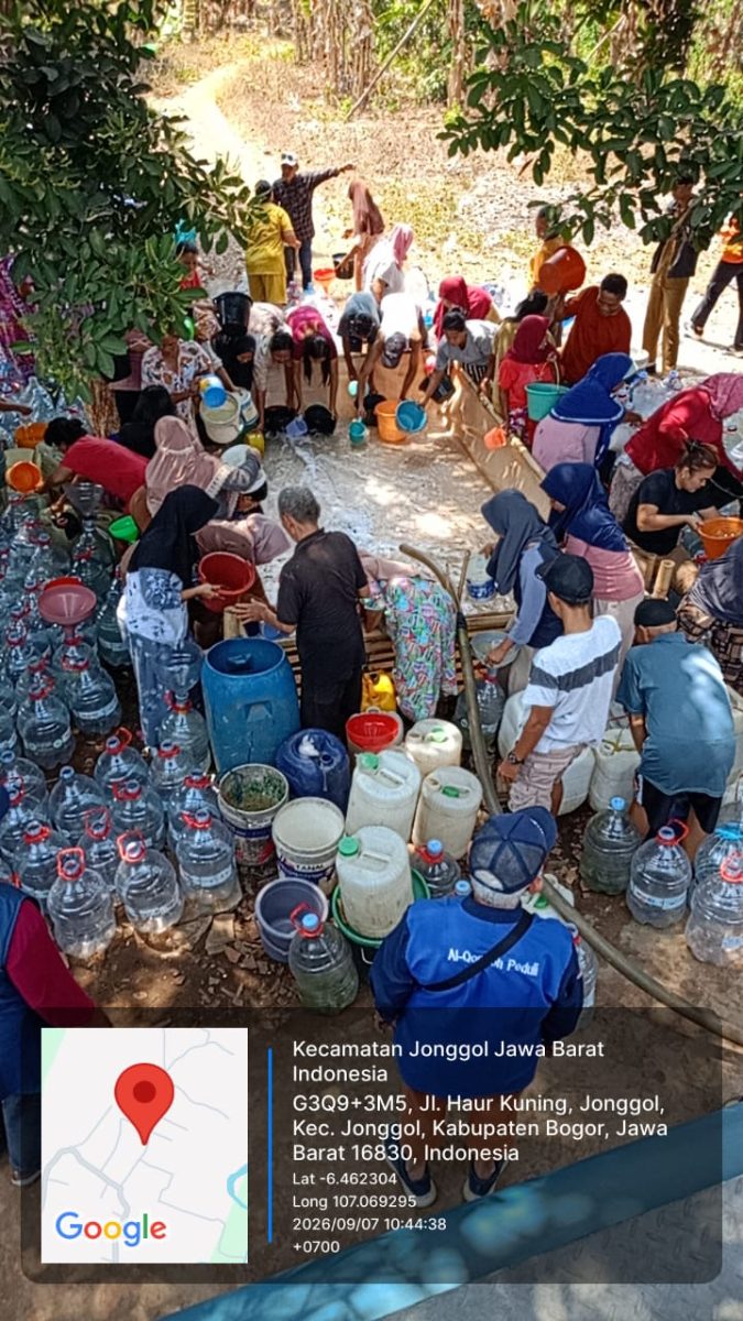 7 Sept - 3 Tangki Air ±24.900 Liter. Kp. Haur Kuning. Desa Jonggol - AlQomroh Peduli x LAZ SIP